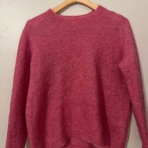 Just Female Vibrant Pink Crew Neck Mohair Sweater Sz Sm
